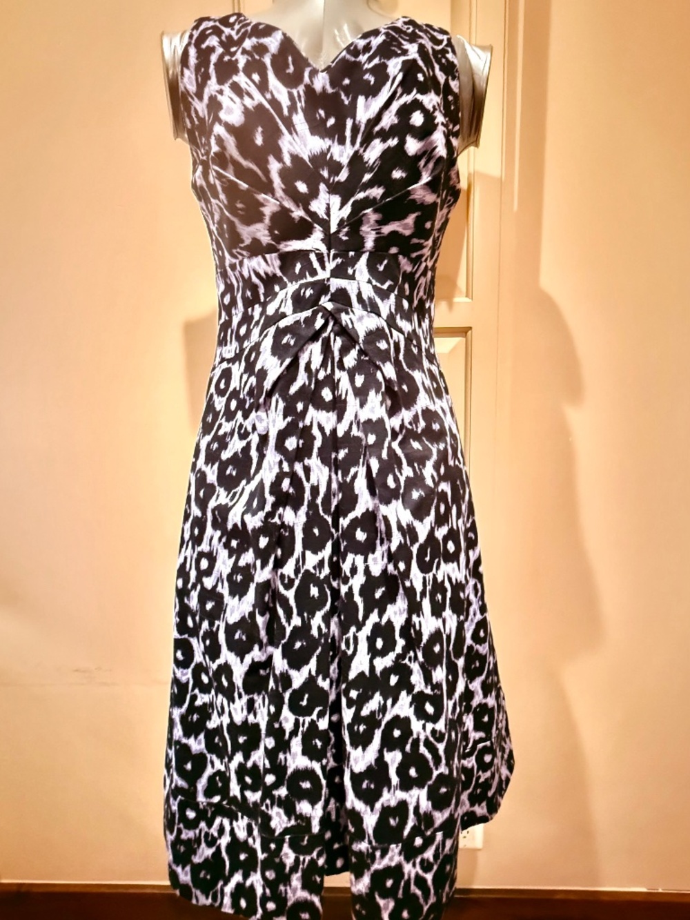 LAFAYETTE 148 PRINT DRESS, COTTON, BLUE PRINT, SIZE 4